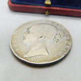Queen Victoria Young Head Crown Coin 1845 Fair Condition Antique .925 Silver
