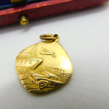Georg Jensen 9ct Yellow Gold St Christopher with Travel Reverse Charm 1968 London