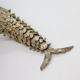 Large Sterling Silver Articulated Flapping Fish Pill Box Pendant Vintage 1976 London