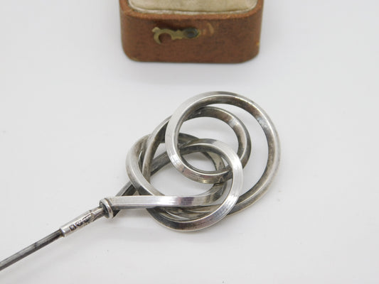 Edwardian Sterling Silver Swirling Pattern Ladies Hat Pin 1909 Birmingham