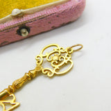 9ct Yellow Gold 21st Birthday Good Luck Key Charm Pendant Vintage 1988 London