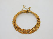 9ct Yellow Gold Woven Knotted Rope Chain Bracelet Vintage c1980