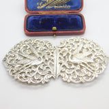 Sterling Silver Victorian Style Stork Nurses Buckle 1970 London Vintage