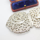 Sterling Silver Victorian Style Stork Nurses Buckle 1970 London Vintage