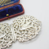 Sterling Silver Victorian Style Stork Nurses Buckle 1970 London Vintage
