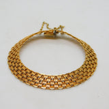 9ct Yellow Gold Woven Knotted Rope Chain Bracelet Vintage c1980
