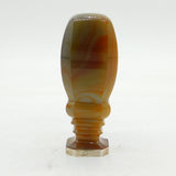 18th Century Huge Sterling Silver & Carved Banded Agate Desk Seal Antique