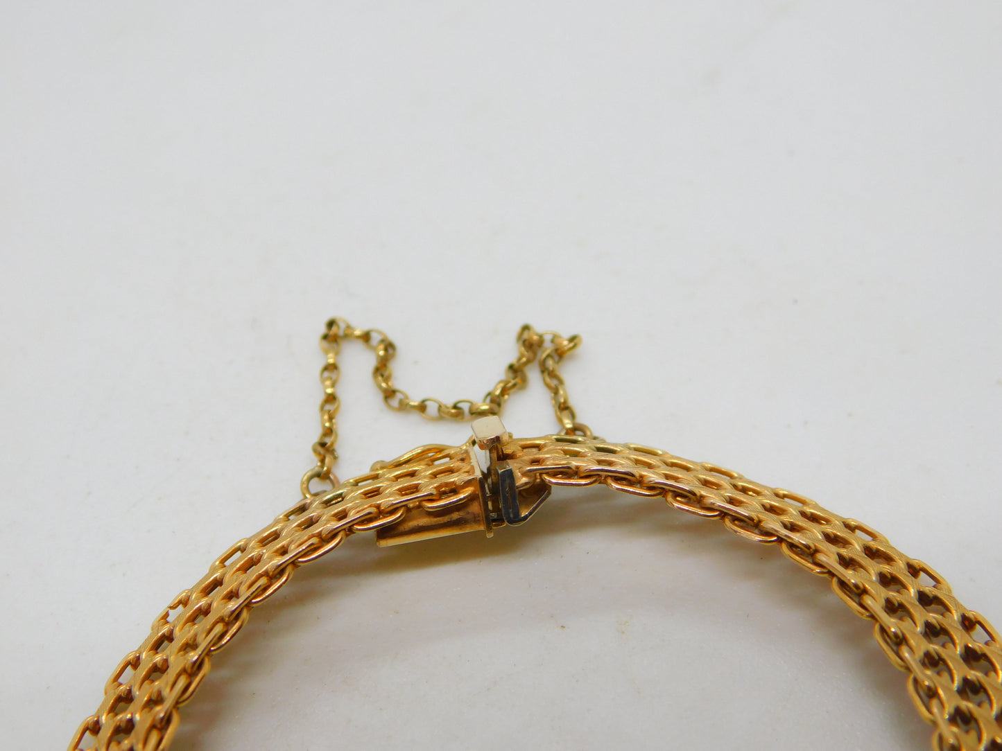 9ct Yellow Gold Woven Knotted Rope Chain Bracelet Vintage c1980