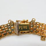 9ct Yellow Gold Woven Knotted Rope Chain Bracelet Vintage c1980