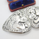 Sterling Silver Nouveau Fairy with Flower Nurses Buckle 1998 London Vintage
