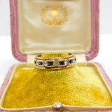 9ct Yellow & White Gold Eternity Ring Set with Sapphire & Diamond Paste 1965