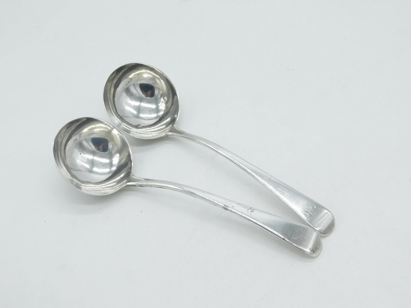 George III Sterling Silver Pair of Ladles 'M' Initials Antique 1794 London