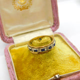 9ct Yellow & White Gold Eternity Ring Set with Sapphire & Diamond Paste 1965