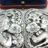 Sterling Silver Nouveau Fairy with Flower Nurses Buckle 1998 London Vintage