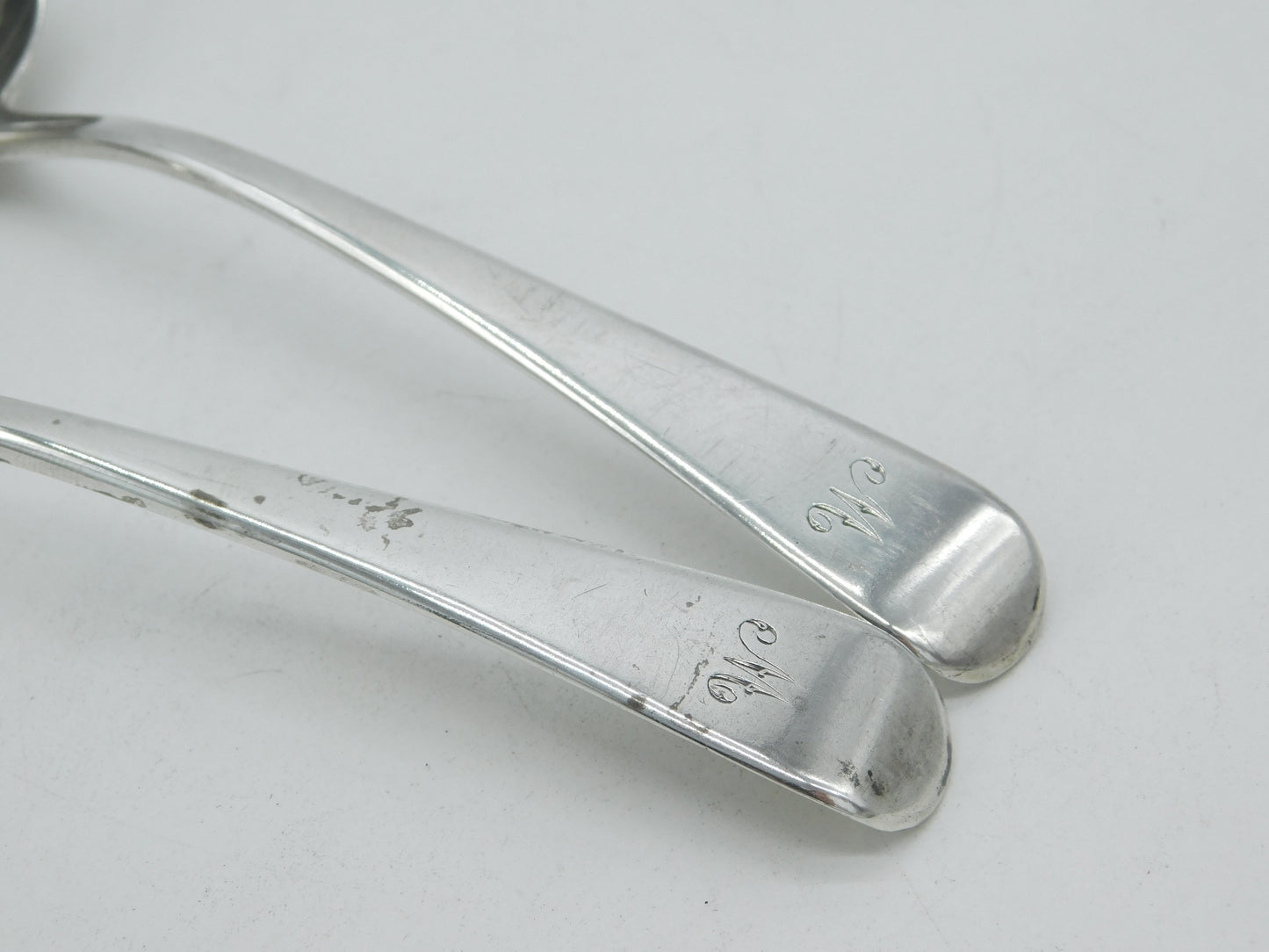 George III Sterling Silver Pair of Ladles 'M' Initials Antique 1794 London