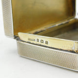 Sterling Silver Engine Turned Rainbow Moonstone Set Snuff Box Antique Art Deco