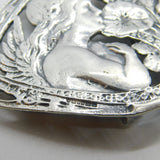 Sterling Silver Nouveau Fairy with Flower Nurses Buckle 1998 London Vintage