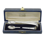 George VI Boxed Sterling Silver Coronation Presentation Sugar Tongs Antique