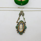 George III Sterling Silver Gilt, Turquoise & Pearl Mourning Necklace Antique c1790
