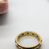 9ct Yellow & White Gold Eternity Ring Set with Sapphire & Diamond Paste 1965