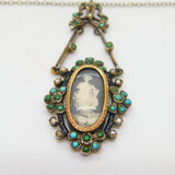 George III Sterling Silver Gilt, Turquoise & Pearl Mourning Necklace Antique c1790