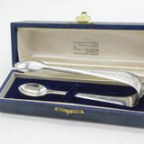 George VI Boxed Sterling Silver Coronation Presentation Sugar Tongs Antique