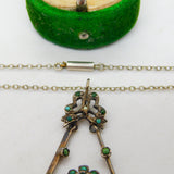 George III Sterling Silver Gilt, Turquoise & Pearl Mourning Necklace Antique c1790