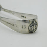 George VI Boxed Sterling Silver Coronation Presentation Sugar Tongs Antique