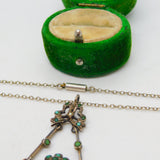 George III Sterling Silver Gilt, Turquoise & Pearl Mourning Necklace Antique c1790