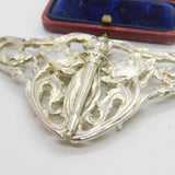Sterling Silver Spring Lily Nurses Floral Buckle 1986 Sheffield Vintage