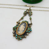 George III Sterling Silver Gilt, Turquoise & Pearl Mourning Necklace Antique c1790