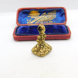 Victorian Rolled Gold Carved Chalcedony Monogram Fob Seal c1860 Antique