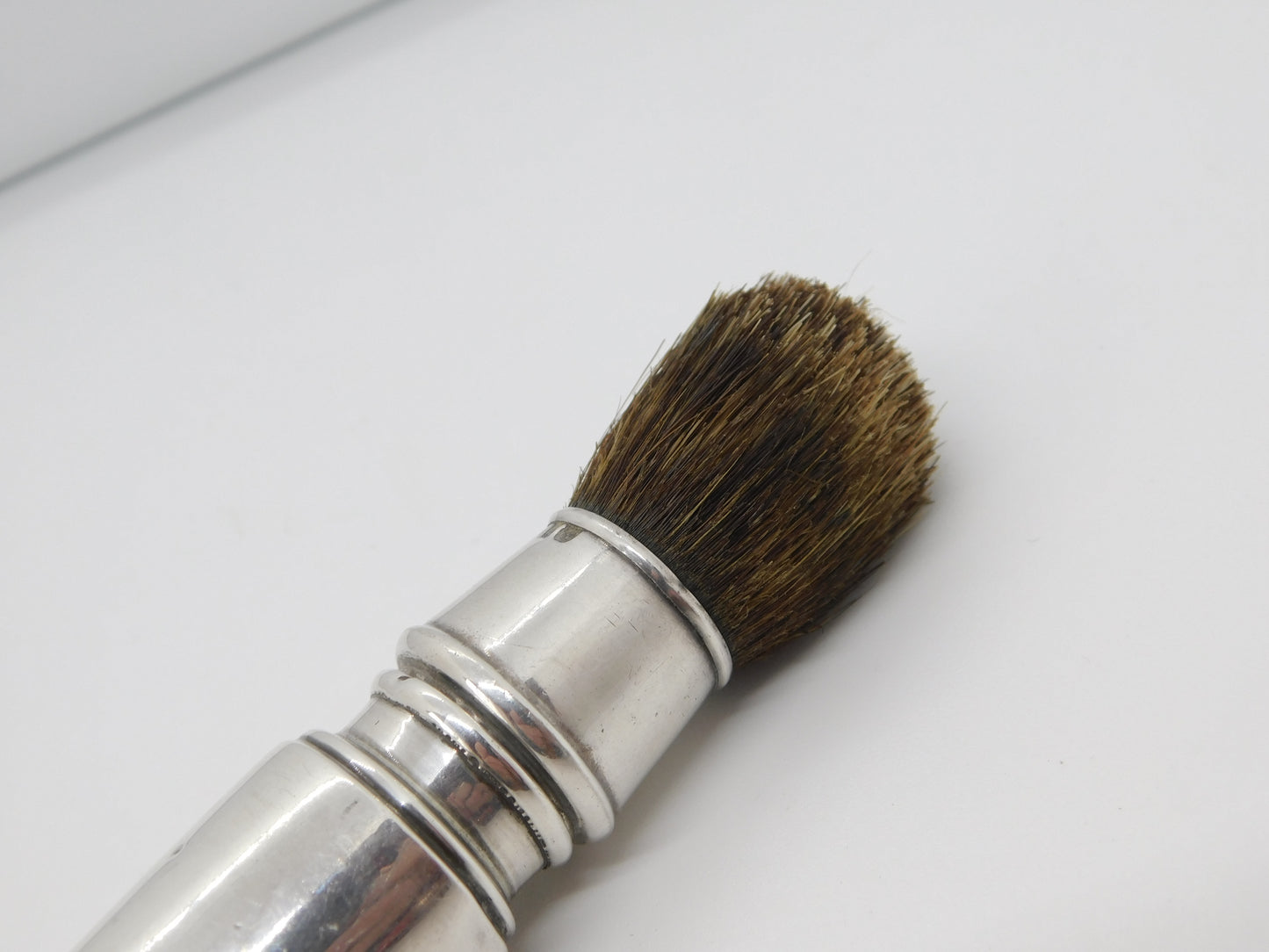 Edwardian Sterling Silver Traveling Shaving Brush 1907 Birmingham Antique