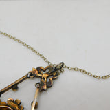 George III Sterling Silver Gilt, Turquoise & Pearl Mourning Necklace Antique c1790