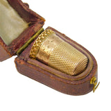 19th Century 10ct Yellow Gold Floral Pattern Boxed Sewing Thimble Antique c1890