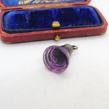 Victorian Sterling Silver Carved Amethyst Stork Bird Fob Seal c1840 Antique