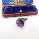 Victorian Sterling Silver Carved Amethyst Stork Bird Fob Seal c1840 Antique