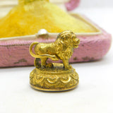 Victorian 9ct Gold & Sardonyx Set Lion Form Fob Seal AF Antique c1860