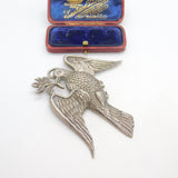 Large Sterling Silver Dove of Peace Masonic Jewel Medallion 1927 Birmingham