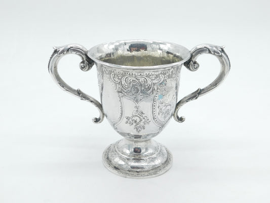 George III Sterling Silver Floral Pattern Trophy or Loving Cup Antique 1812 London