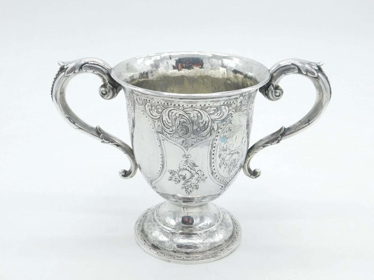 George III Sterling Silver Floral Pattern Trophy or Loving Cup Antique 1812 London