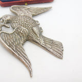 Large Sterling Silver Dove of Peace Masonic Jewel Medallion 1927 Birmingham
