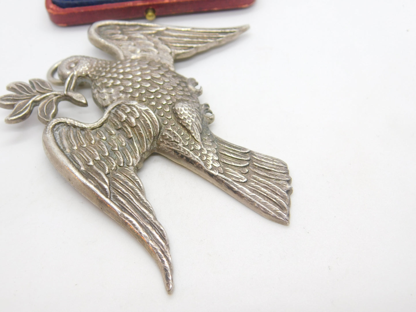 Large Sterling Silver Dove of Peace Masonic Jewel Medallion 1927 Birmingham