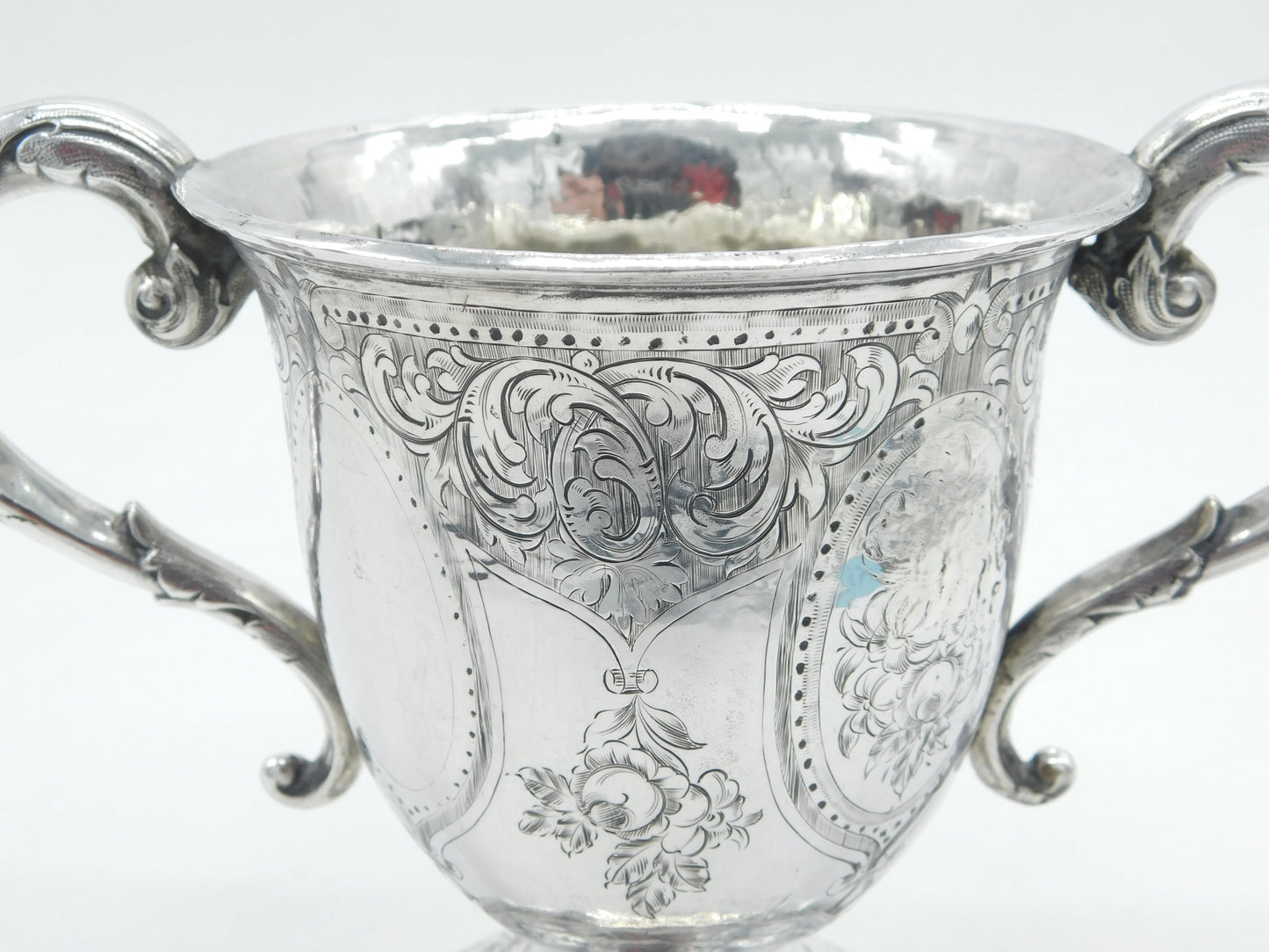 George III Sterling Silver Floral Pattern Trophy or Loving Cup Antique 1812 London