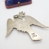 Large Sterling Silver Dove of Peace Masonic Jewel Medallion 1927 Birmingham
