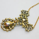 George III Gold & Sterling Silver Gilt Turquoise, Pearl Floral Necklace Antique c1800
