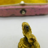 Victorian 9ct Gold & Sardonyx Set Lion Form Fob Seal AF Antique c1860