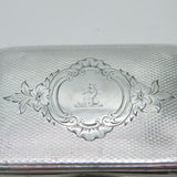 Victorian Russian Sterling Silver Cigar Box Dragon Crest Antique Moscow c1860