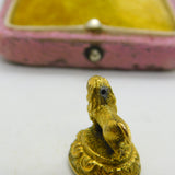 Victorian 9ct Gold & Sardonyx Set Lion Form Fob Seal AF Antique c1860