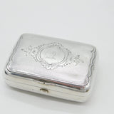 Victorian Russian Sterling Silver Cigar Box Dragon Crest Antique Moscow c1860